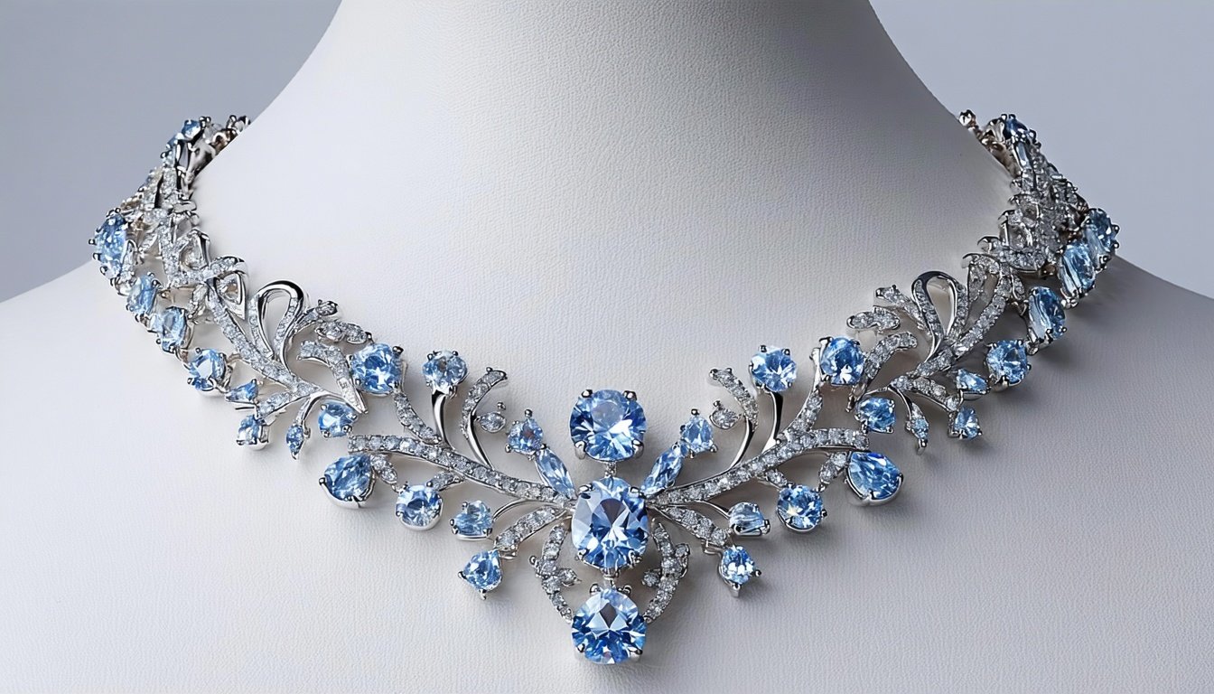 Collar de plata y piedras semipreciosas